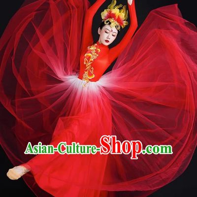 Opening Dance Big Swing Skirt Performance Costume Female Modern Stage Dance Costume Chinese Style Long Skirt In The Lights