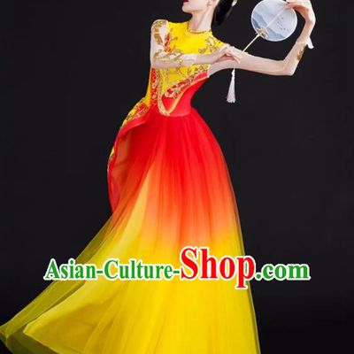 Spring Festival Gala Opening Dance Large Swing Skirt Performance Costumes Modern Dance Costumes Brilliant Chinese Dream Song Accompanying Dance Long Skirt Female
