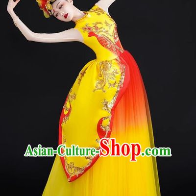 Spring Festival Gala Opening Dance Large Swing Skirt Performance Costumes Modern Dance Costumes Brilliant Chinese Dream Song Accompanying Dance Long Skirt Female