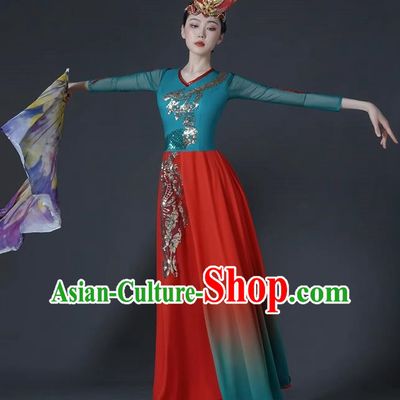 Classical Dance Costume Female Chinese Style Opening Dance Big Swing Skirt Singing and Dancing Performance Costume Modern Chorus Long Skirt