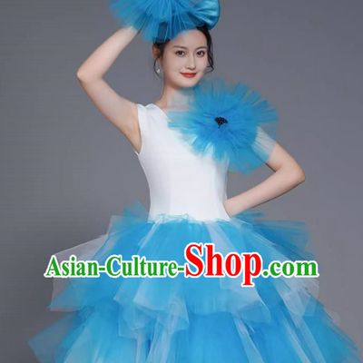 Modern Dance Costumes Fashion Dancer Costumes Opening Dance Costumes Fluffy Chorus Square Dance Dresses