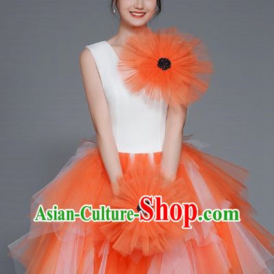 Modern Dance Costumes Fashion Dancer Costumes Opening Dance Costumes Fluffy Chorus Square Dance Dresses