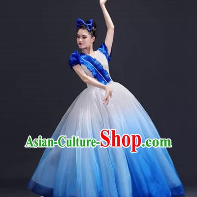 Opening Dance Large Swing Skirt Dance Costume Performance Clothing Chorus Clothing Female Adult Singing and Dancing Modern Stage Dress