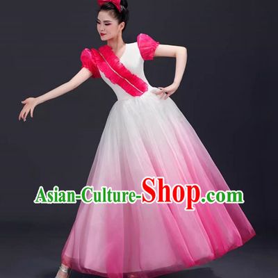 Opening Dance Big Swing Skirt Performance Costume Female Dance Costume Song and Dance Dress Modern Stage Long Skirt