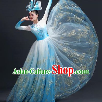 Opening Dance Big Swing Skirt Performance Costume Female Large Stage Chorus Modern Dance Costume Song Dance Dress