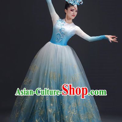 Opening Dance Big Swing Skirt Performance Costume Female Large Stage Chorus Modern Dance Costume Song Dance Dress