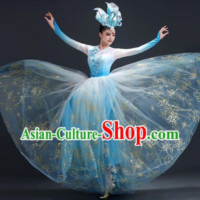 Opening Dance Big Swing Skirt Performance Costume Female Large Stage Chorus Modern Dance Costume Song Dance Dress