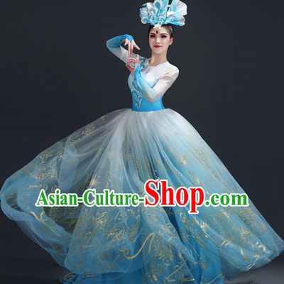 Opening Dance Big Swing Skirt Performance Costume Female Large Stage Chorus Modern Dance Costume Song Dance Dress