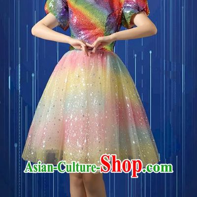 Modern Dance Costume Dress Women Square Dance Tutu Suit Opening Dance Big Swing Skirt Singing Dance Costume
