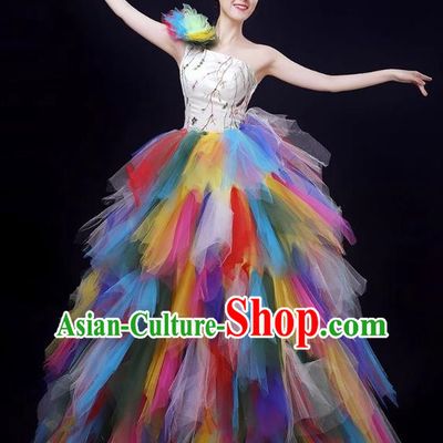 Opening Dance Large Swing Skirt Modern Dance Performance Costume Female Atmospheric Stage Chorus Singing Dance Performance Long Skirt