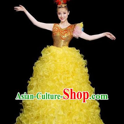 Opening Dance Big Skirt Performance Costumes Sequins Song Accompaniment Dance Costumes Solo Stage Performance Costumes