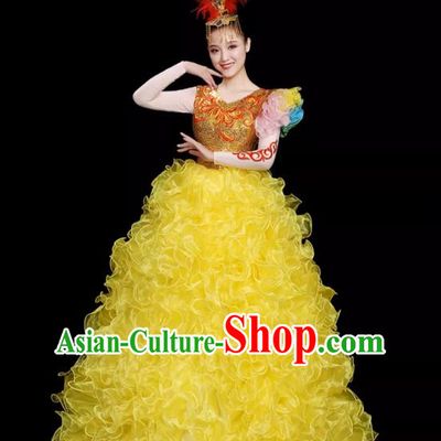 Opening Dance Big Skirt Performance Costumes Sequins Song Accompaniment Dance Costumes Solo Stage Performance Costumes