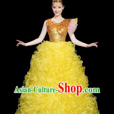 Opening Dance Big Skirt Performance Costumes Sequins Song Accompaniment Dance Costumes Solo Stage Performance Costumes