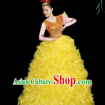 Opening Dance Big Skirt Performance Costumes Sequins Song Accompaniment Dance Costumes Solo Stage Performance Costumes