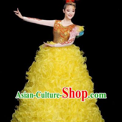 Opening Dance Big Skirt Performance Costumes Sequins Song Accompaniment Dance Costumes Solo Stage Performance Costumes