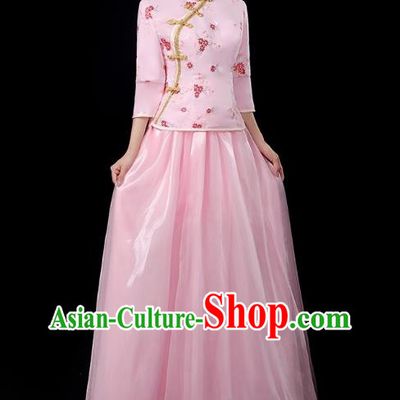 Republic Of China Student Dress Female Pink Chorus Performance Costume Republic Of China Style Two Piece Suit Graduation Class Uniform Stage Performance Costume