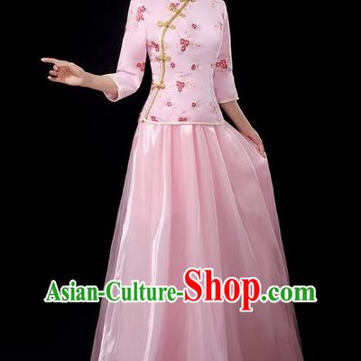 Republic Of China Student Dress Female Pink Chorus Performance Costume Republic Of China Style Two Piece Suit Graduation Class Uniform Stage Performance Costume