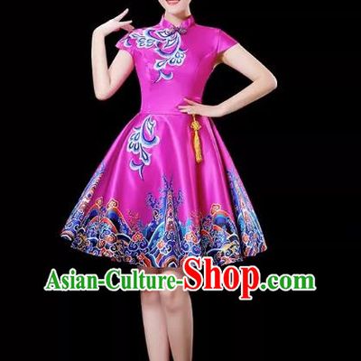 Rose Red Modern Dance Costume Skirt New Youth Chorus Performance Costume Adult Tutu Skirt