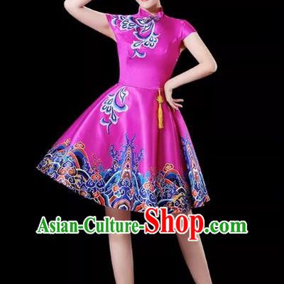 Rose Red Modern Dance Costume Skirt New Youth Chorus Performance Costume Adult Tutu Skirt