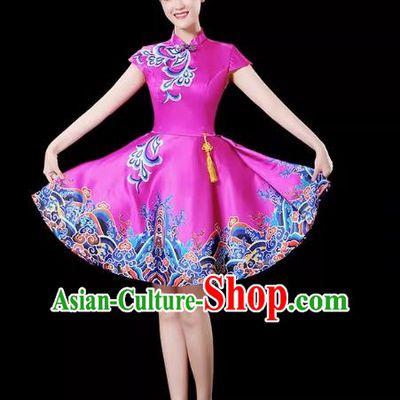 Rose Red Modern Dance Costume Skirt New Youth Chorus Performance Costume Adult Tutu Skirt
