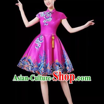 Rose Red Modern Dance Costume Skirt New Youth Chorus Performance Costume Adult Tutu Skirt