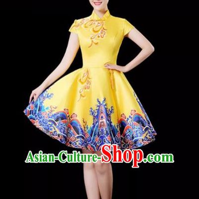 Yellow Modern Dance Costume Female Drumming Costume Performance Costume Fashion Opening Dance Dress
