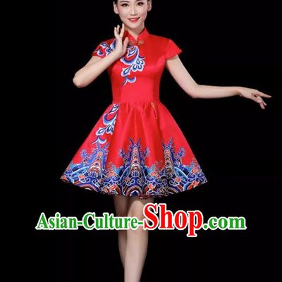 Red Modern Dance Costume Female Drumming Costume Performance Costume Fashion Opening Dance Dress