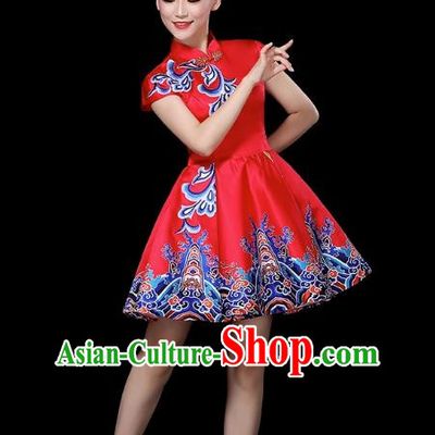 Red Modern Dance Costume Female Drumming Costume Performance Costume Fashion Opening Dance Dress