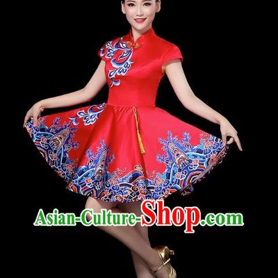 Red Modern Dance Costume Female Drumming Costume Performance Costume Fashion Opening Dance Dress