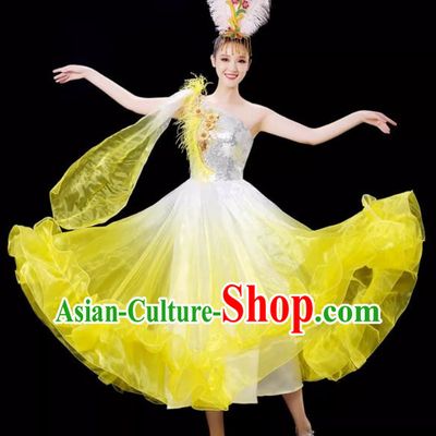 Opening Dance Big Swing Skirt Dance Costume Female Stage Modern Dance Dress Accompaniment Dance Costume Long Skirt
