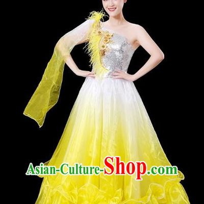Opening Dance Big Swing Skirt Dance Costume Female Stage Modern Dance Dress Accompaniment Dance Costume Long Skirt