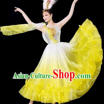 Opening Dance Big Swing Skirt Dance Costume Female Stage Modern Dance Dress Accompaniment Dance Costume Long Skirt