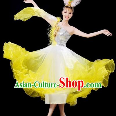 Opening Dance Big Swing Skirt Dance Costume Female Stage Modern Dance Dress Accompaniment Dance Costume Long Skirt