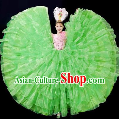 Opening Dance Big Swing Skirt Performance Costume Female Chinese Style Large Stage Modern Dance Costume Singing and Dancing Long Skirt