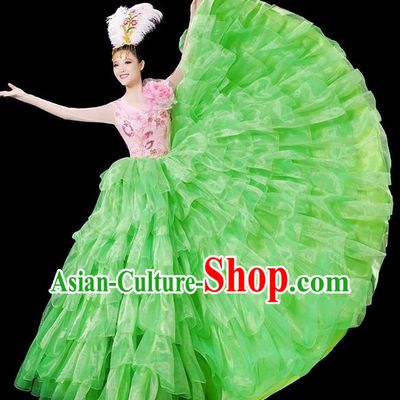 Opening Dance Big Swing Skirt Performance Costume Female Chinese Style Large Stage Modern Dance Costume Singing and Dancing Long Skirt