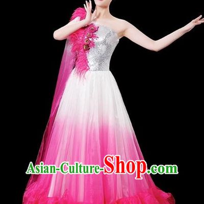 Opening Dance Big Swing Skirt Performance Costume Female Chinese Style Modern Stage Fan Dance Costume Song Dance Long Skirt