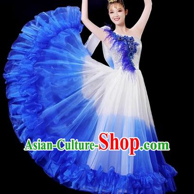 Opening Dance Big Swing Skirt Performance Costume Female Singer Dancer Big Skirt Classical Dance Costume Modern Long Skirt