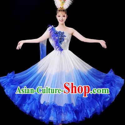 Opening Dance Big Swing Skirt Performance Costume Female Singer Dancer Big Skirt Classical Dance Costume Modern Long Skirt