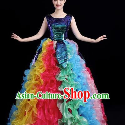 Opening Dance Big Swing Skirt Costume Modern Dance Performance Square Dance Costume Dance Clothes Adult Female