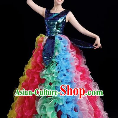 Opening Dance Big Swing Skirt Costume Modern Dance Performance Square Dance Costume Dance Clothes Adult Female