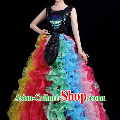 Opening Dance Big Swing Skirt Costume Modern Dance Performance Square Dance Costume Dance Clothes Adult Female