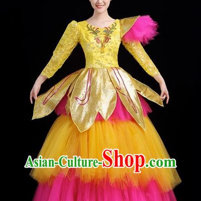 Opening Dance Big Swing Skirt Spring Festival Evening Stage Dance Costume Modern Dance Big Skirt Performance Costume Female