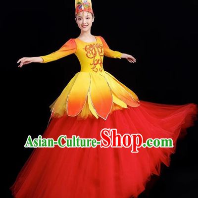 Opening Dance Big Swing Skirt Performance Costume Female Modern Dance Costume Long Skirt Singing Dancer Big Skirt