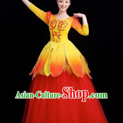 Opening Dance Big Swing Skirt Performance Costume Female Modern Dance Costume Long Skirt Singing Dancer Big Skirt