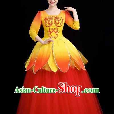 Opening Dance Big Swing Skirt Performance Costume Female Modern Dance Costume Long Skirt Singing Dancer Big Skirt