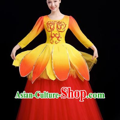 Opening Dance Big Swing Skirt Performance Costume Female Modern Dance Costume Long Skirt Singing Dancer Big Skirt