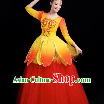 Opening Dance Big Swing Skirt Performance Costume Female Modern Dance Costume Long Skirt Singing Dancer Big Skirt