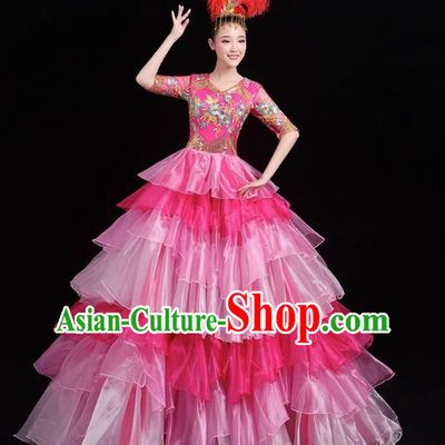 Opening Dance Big Swing Skirt Performance Costume Female Big Skirt Classical Dance Costume Modern Dance Long Skirt