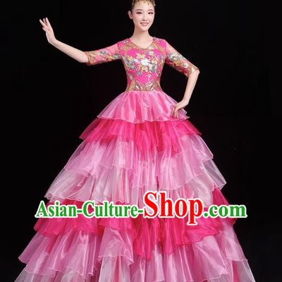 Opening Dance Big Swing Skirt Performance Costume Female Big Skirt Classical Dance Costume Modern Dance Long Skirt