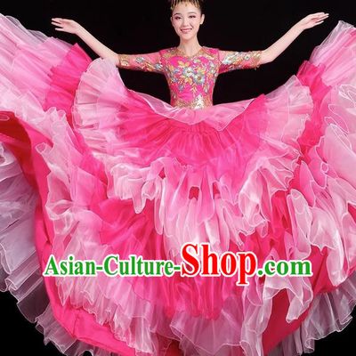 Opening Dance Big Swing Skirt Performance Costume Female Big Skirt Classical Dance Costume Modern Dance Long Skirt